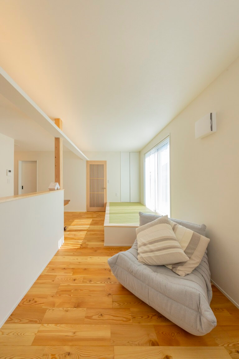 「どこでも寛げる家」を目指し、生活に合った間取りで快適です